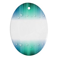 Blue Stripe With Water Droplets Ornament (oval) by Nexatart