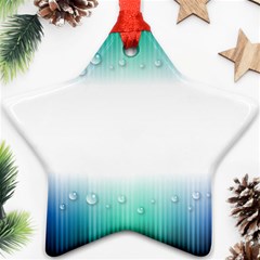 Blue Stripe With Water Droplets Ornament (star) by Nexatart