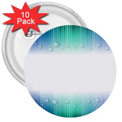 Blue Stripe With Water Droplets 3  Buttons (10 Pack)  by Nexatart