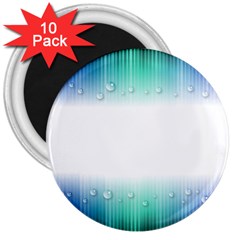 Blue Stripe With Water Droplets 3  Magnets (10 Pack)  by Nexatart