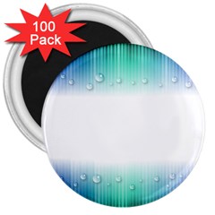 Blue Stripe With Water Droplets 3  Magnets (100 Pack) by Nexatart