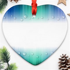 Blue Stripe With Water Droplets Heart Ornament (two Sides) by Nexatart