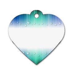 Blue Stripe With Water Droplets Dog Tag Heart (two Sides) by Nexatart