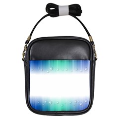 Blue Stripe With Water Droplets Girls Sling Bags by Nexatart