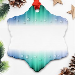 Blue Stripe With Water Droplets Snowflake Ornament (two Sides)