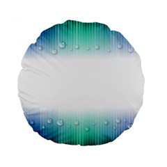 Blue Stripe With Water Droplets Standard 15  Premium Round Cushions by Nexatart