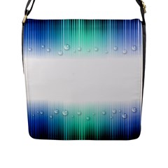 Blue Stripe With Water Droplets Flap Messenger Bag (l)  by Nexatart