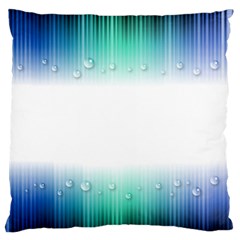 Blue Stripe With Water Droplets Large Flano Cushion Case (one Side) by Nexatart