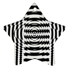 Black And White Abstract Stripped Geometric Background Ornament (star) by Nexatart