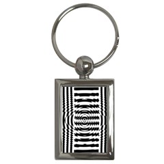 Black And White Abstract Stripped Geometric Background Key Chains (rectangle)  by Nexatart