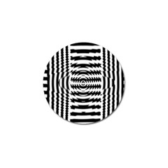 Black And White Abstract Stripped Geometric Background Golf Ball Marker by Nexatart