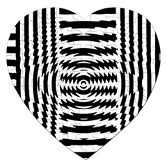 Black And White Abstract Stripped Geometric Background Jigsaw Puzzle (heart) by Nexatart