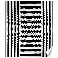 Black And White Abstract Stripped Geometric Background Canvas 8  X 10  by Nexatart