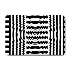 Black And White Abstract Stripped Geometric Background Small Doormat  by Nexatart