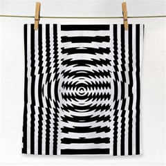 Black And White Abstract Stripped Geometric Background Face Towel by Nexatart