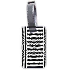 Black And White Abstract Stripped Geometric Background Luggage Tags (two Sides) by Nexatart