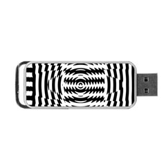 Black And White Abstract Stripped Geometric Background Portable Usb Flash (one Side) by Nexatart