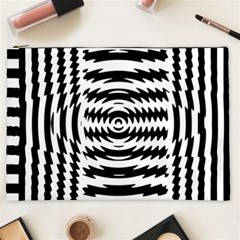 Black And White Abstract Stripped Geometric Background Cosmetic Bag (xxl)  by Nexatart