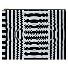 Black And White Abstract Stripped Geometric Background Cosmetic Bag (xxxl)  by Nexatart