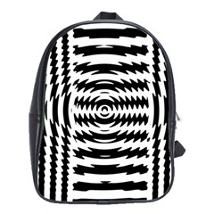 Black And White Abstract Stripped Geometric Background School Bags (xl)  by Nexatart