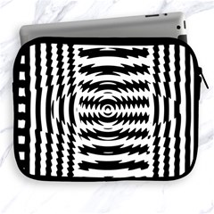 Black And White Abstract Stripped Geometric Background Apple Ipad 2/3/4 Zipper Cases by Nexatart