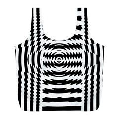 Black And White Abstract Stripped Geometric Background Full Print Recycle Bags (l)  by Nexatart