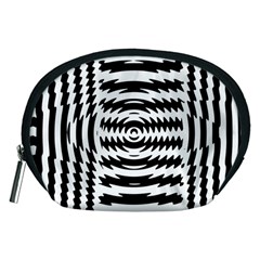 Black And White Abstract Stripped Geometric Background Accessory Pouches (medium)  by Nexatart