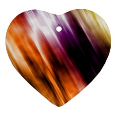 Colourful Grunge Stripe Background Heart Ornament (two Sides) by Nexatart