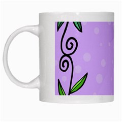 Hand Drawn Doodle Flower Border White Mugs by Nexatart