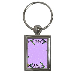 Hand Drawn Doodle Flower Border Key Chains (rectangle)  by Nexatart