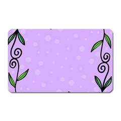 Hand Drawn Doodle Flower Border Magnet (rectangular) by Nexatart