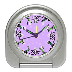 Hand Drawn Doodle Flower Border Travel Alarm Clocks by Nexatart