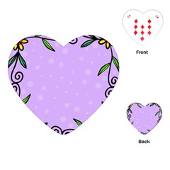 Hand Drawn Doodle Flower Border Playing Cards (heart)  by Nexatart