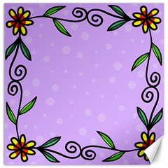 Hand Drawn Doodle Flower Border Canvas 20  X 20   by Nexatart