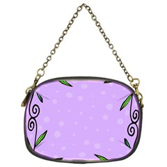 Hand Drawn Doodle Flower Border Chain Purses (one Side)  by Nexatart