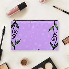 Hand Drawn Doodle Flower Border Cosmetic Bag (medium)  by Nexatart