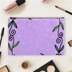 Hand Drawn Doodle Flower Border Cosmetic Bag (Large)  Front