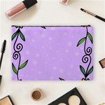 Hand Drawn Doodle Flower Border Cosmetic Bag (Large)  Back