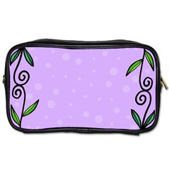 Hand Drawn Doodle Flower Border Toiletries Bags by Nexatart