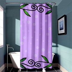 Hand Drawn Doodle Flower Border Shower Curtain 36  X 72  (stall)  by Nexatart