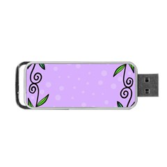 Hand Drawn Doodle Flower Border Portable Usb Flash (one Side) by Nexatart