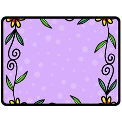 Hand Drawn Doodle Flower Border Double Sided Fleece Blanket (large)  by Nexatart