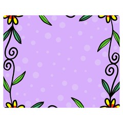 Hand Drawn Doodle Flower Border Double Sided Flano Blanket (medium)  by Nexatart