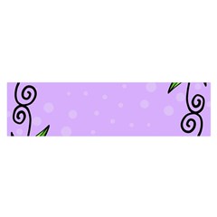 Hand Drawn Doodle Flower Border Satin Scarf (oblong) by Nexatart