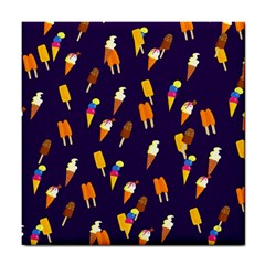 Seamless Cartoon Ice Cream And Lolly Pop Tilable Design Tile Coasters by Nexatart