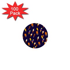 Seamless Cartoon Ice Cream And Lolly Pop Tilable Design 1  Mini Buttons (100 Pack)  by Nexatart