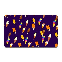 Seamless Cartoon Ice Cream And Lolly Pop Tilable Design Magnet (rectangular) by Nexatart