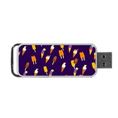 Seamless Cartoon Ice Cream And Lolly Pop Tilable Design Portable Usb Flash (two Sides) by Nexatart