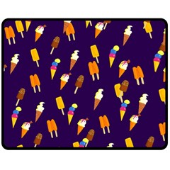 Seamless Cartoon Ice Cream And Lolly Pop Tilable Design Double Sided Fleece Blanket (medium)  by Nexatart