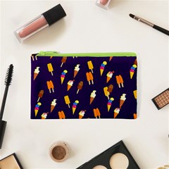 Seamless Cartoon Ice Cream And Lolly Pop Tilable Design Cosmetic Bag (xs) by Nexatart